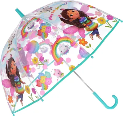 Produktbild von Gabby's Dollhouse Regenschirm – Niedlicher Stockschirm für Kinder, Ø 48 cm