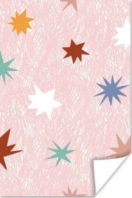 Produktbild von MuchoWow® Poster Sterne - Rosa - Kinder 60x90 cm - Wanddekoration