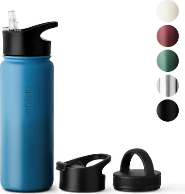 Produktbild von Trinkflasche Edelstahl 500ml Thermo Flasche Sport Isolierflasche blau Vinsun