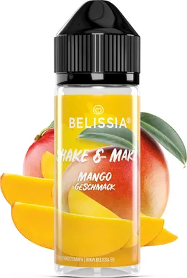 Produktbild von Belissia Shake and Make Mango - 10ml hochdosiertes Lebensmittelaroma + 120ml Schüttelflasche - Für Backen, Speisen, Getränke, Shakes, DIY & Raumduft