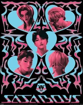Obrázok produktu pre K-pop Demon Hunter – Saja Boys Hearts – 40 x 50 cm – plagát