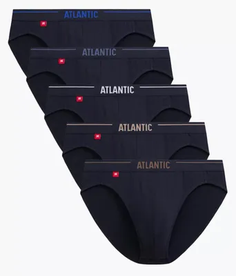 Produktbild von Slips Atlantic 5er-Pack dunkelblau Baumwolle für Herren S