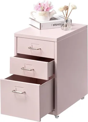 Immagine prodotto di Armadio archivio rosa chiaro con rotelle