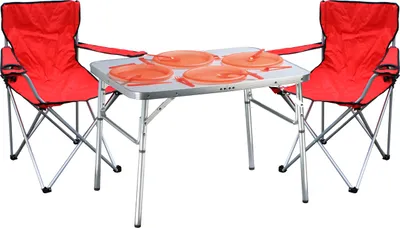 Produktbild von 3-tlg. praktisches Campingmöbel Set Alu Campingtisch + 2 Anglersessel