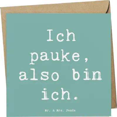 Produktbild von Mr. & Mrs. Panda Klappkarte Spruch Pauken Motivation - Meeresbrise - Geschenk, Orchester, Percussion, Instrument, anlasskarte, Timpani, Grußkarte, klassische Musik