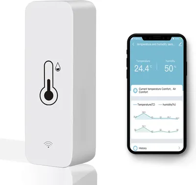 Obrázek produktu pro WiFi tester teploty a vlhkosti Teploměr Multifunkční vlhkoměr Ovládání aplikací, Alexa a Google Assistant