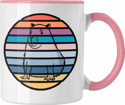Produktbild von Trendation - Tasse mit Capybara-Motiv Geschenk für  Capybara Liebhaber Geschenkidee (Rosa)