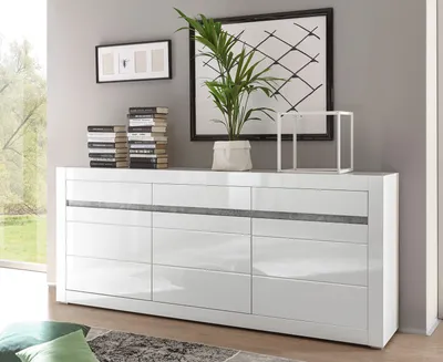 Produktbild von Sideboard Carat Anrichte Kommode in weiß Hochglanz 217 cm