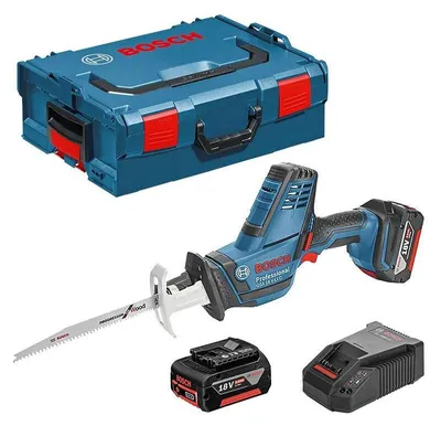 Image de Scie Sabre sans fil BOSCH 06016A5002 - GSA 18 V-LI C Professional (2 x 5,0 Ah) + L-Boxx