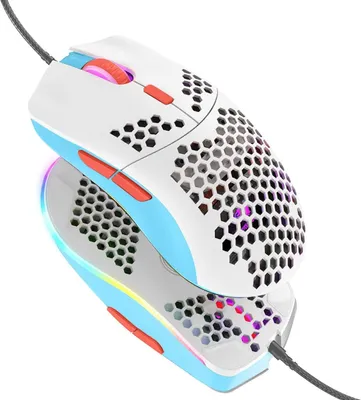 Produktbild von Hoopond Kabelgebundene Gaming-Maus: Leichte 69-G-Maus mit Wabenschale und 6400 DPI, Programmierbare USB-Gaming-Maus mit 6 Tasten, für PC-Gamer, Xbox-