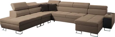 Produktbild von MIRJAN24 Ecksofa Genewa X, Eckcouch mit Schlaffunktion und Bettkasten, U-Form Polsterecke (Sawana 25 + Sawana 26, Seite: Links)