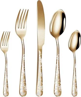 Produktbild von Famanu Besteckset Edelstahl - 20-teilig - Gold - für 5 Personen