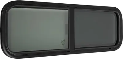 Produktbild von Getöntes Schiebefenster für Wohnmobile, 900x300mm, mit Insektenschutz, Schwarz