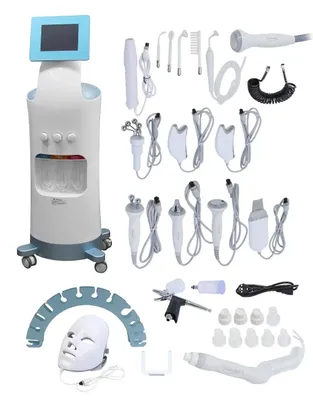 Image de Hydradermabrasion 12 en 1 - Appareil de soin du visage - Nettoyage en profondeur par ultrasons - Exfoliation aquatique - Rejuvenation cutanée - Raffermissement - Traitement anti-acné et anti-rides - Effet éclaircissant