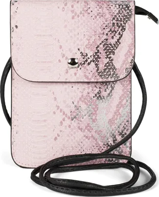 Produktbild von styleBREAKER Damen Mini Bag Umhängetasche glänzender Schlangenleder Optik, Handytasche, Schultertasche, Handtasche 02012366