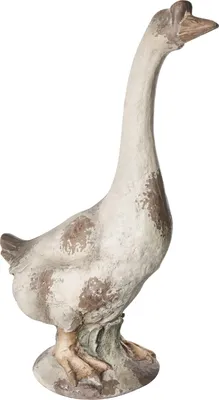 Produktbild von BELIANI Gartenfigur Beige MgO 67 cm Hoch Antik-Optik Groß Gänseform Indoor & Outdoor Dekofigur Skulptur Gartendeko Gänsefigur Deko-Gans