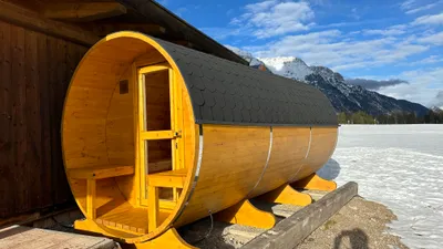 Obrázok produktu pre Sudová sauna Sauna Sudová sauna Ovál 4 x 2,4 m Odpočiváreň