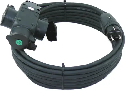 Produktbild von Schutzkontakt Verlängerung 3-Fach Kupplung H07RN-F 3G1,5 / 3G2,5 IP44 5-50m, Querschnitt:3x2.5mm², Länge:10m