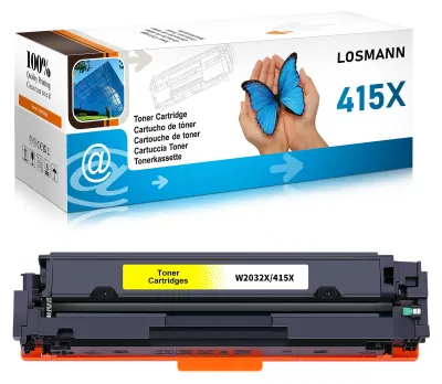 Immagine prodotto di Toner compatibili LOSMANN 415X per HP 415X 415A W2032X W2032A, cartuccia toner di ricambio per HP Color LaserJet Pro MFP M479fdw M479fnw M479fdn M479dw M454dn M454dw M479 M454 M480f (giallo)