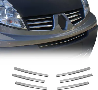 Obrázek produktu pro Lišty mřížky chladiče Lišty mřížky chladiče pro Renault Trafic 2010-2014 chrom stříbrná 6x