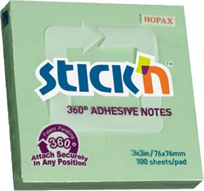 Obrázok produktu pre Hopax 360° samolepiace bločky - 76 x 76 mm / 100 lístkov / zelené