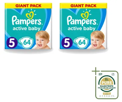 Obrázek produktu pro 2 kusy plenek Pampers Active Baby, velikost 5 (11-16 kg) - balení