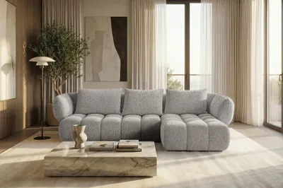 Image de Sofiland Savio Canapé d'Angle Lounge 250x168cm Droite gris clair