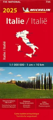 Image de Italie. Carte routière 735. Édition 2025. Michelin