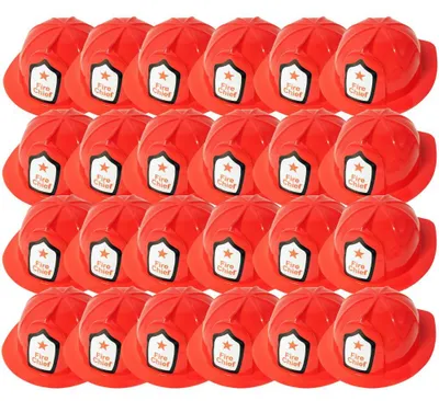 Produktbild von 24 Stück Kinder Feuerwehrhelm aus PVC - ca. 26 cm lang