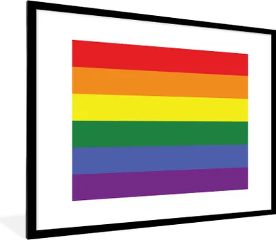 Produktbild von MuchoWow® Gerahmtes Poster Stolz - Regenbogen - Liebe 80x60 cm - Poster mit Schwarzem Bilderrahmen Wandposter Rahmen Foto Bilder - Schlafzimmer-Dekorationen - Fotoposter