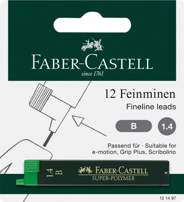 Produktbild von Faber-Castell Super-Polymer, B, Schwarz, 1,4 mm, 24 Stück(e), Sichtverpackung