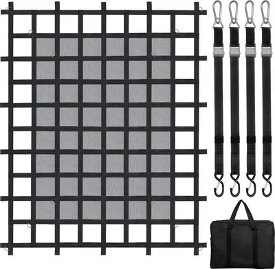 Produktbild von Siatka ładunkowa VEVOR, 183 x 145 cm, siatka do przestrzeni ładunkowej ciężarówki, 4 regulowane paski z karabińczykami i hakami S, odporna na zużycie i warunki atmosferyczne siatka transportowa