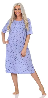 Produktbild von Damen Nachthemd Sleepshirt Nachtwäsche mit Muster, Flieder/M/38