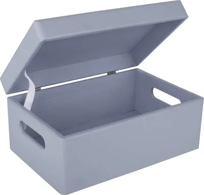 Immagine prodotto di Creative Deco Grande Grigia Scatola in Legno Porta Oggetti 30x20x14cm | Coperchio e Maniglie | Contenitore per Decorare Cassetta Attrezzi Portagiochi