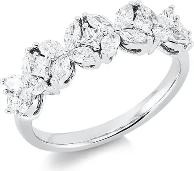 Produktbild von Ring aus 750 Gold Weißgold 21 Diamanten 0,93ct TW-SI B:5,7mm, Ringgröße:Innenumfang 53mm  Ø16.9mm