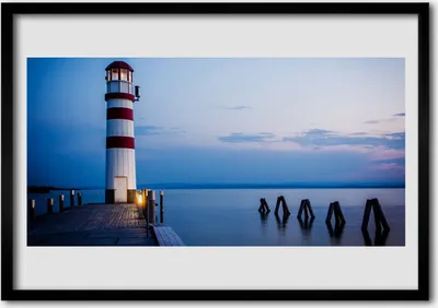 Produktbild von Bild 100x70 MDF-Rahmen Wandkunst Leuchtturm Architektur