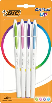 Produktbild von BIC 949870, Clip, Stick-Kugelschreiber, Blau, Grün, Pink, Violett, 4 Stück(e)