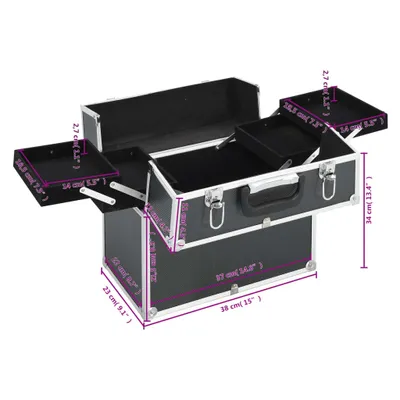 Produktbild von vidaXL Kosmetikkoffer 38x23x34 cm Schwarz Aluminium