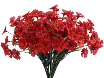 Produktbild von Künstliche Blumen - UV-beständig und farbecht - 12 Bündel für Innen- und Außenbereich - Rot