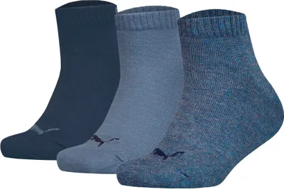 Produktbild von PUMA Kinder Quarter Socken, 3er Pack - Plain Quarter 3P, Logos, einfarbig Denim Blau 35-38