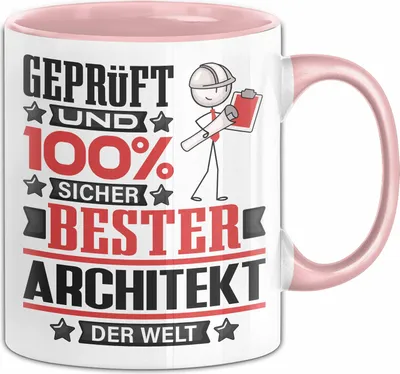 Produktbild von Architekt Geschenk Lustiger Spruch für Architekt Geschenkidee Bester Architekt Der Welt (Rosa)