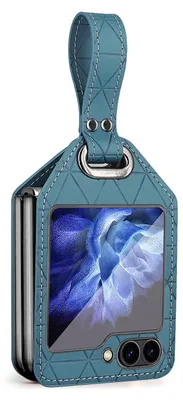 Obrázek produktu pro Pro Samsung Galaxy Z Flip7 FE / Flip6 5G Pouzdro na mobilní telefon s řemínkem z modréPolyuretankůže s galvanickým pokovením