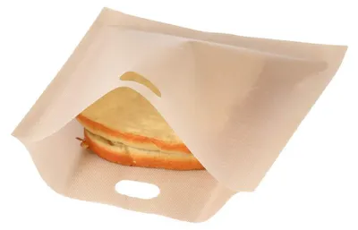 Zdjęcie produktu dla Worki do podgrzewania w mikrofalówce, wielokrotnego użytku, z powłoką antyprzywierającą, o wymiarach 16 x 16,5 cm, przeznaczone do pieczywa i tostów