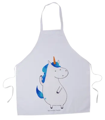 Produktbild von Mr. & Mrs. Panda Schürze Einhorn Mann - Weiß - Geschenk, Einhörner, Freundin, Kochschürze, Barkeeper, Kellnerschürze, Familie, Unicorn, Party, Grillschürze, Küchenzubehör