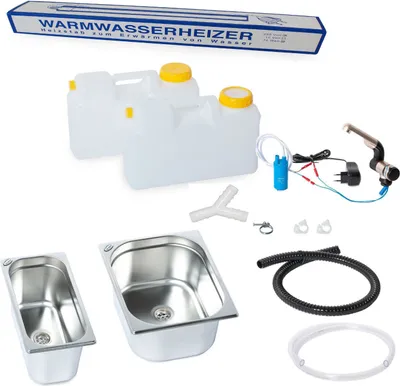 Obrázok produktu pre 230V mini kuchynská predajná zostava drezu 325x265x150x 325x176x150 dvojitá misa