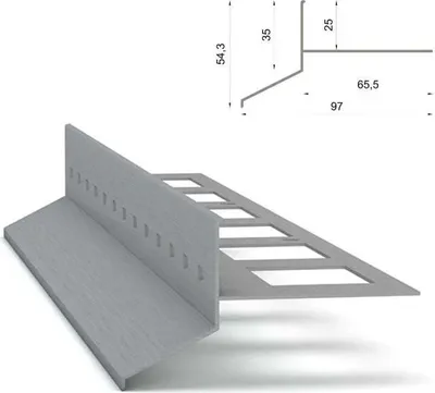 Produktbild von Renoplast Aluminium Traufprofil D25 Keramikboden, Profil 200cm, Graphit