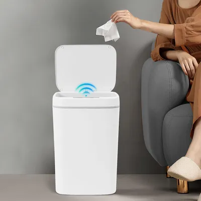 Produktbild von Sensor Mülleimer 16L Küche Abfalleimer Weiß Automatik Müllbehälter Papierkorb Bad Büro