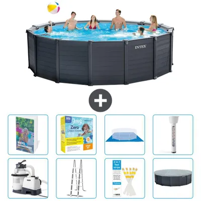 Produktbild von Graphite Panel Pool Rund - 478x124 cm - 9-teilig  S532