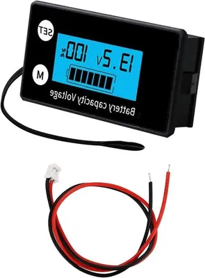 Immagine prodotto di Indicatore di carica della batteria con sensore di allarme, display LCD 8-100 V, blu