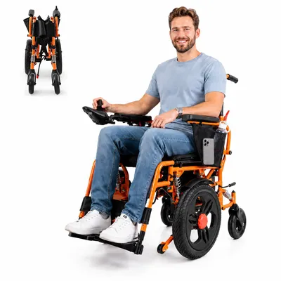 Produktbild von Elektrorollstuhl Elektrischer Rollstuhl faltbar mit 288 Wh Akku und 360Grad Joystick Zwei 250 W Motoren und sechs einstellbare Federn für Ihren Alltag